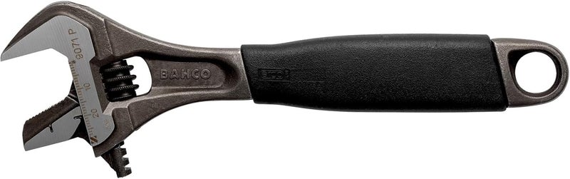 Bahco 6" SAE Ergo Combination Industrial Black Finish Adjustable/Pipe Wrench, Reversible Jaw for Dual Functionality, Aggressive Angled Teeth, True Ergo Thermoplastic Handle, and Slim Tapered Jaws - Image 2
